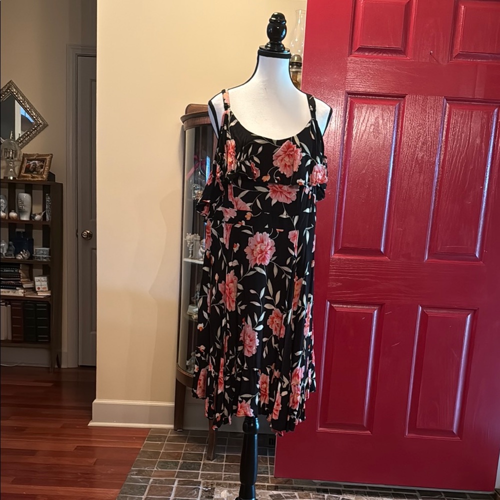 Torrid Black and Pink Spaghetti Strap Sundress